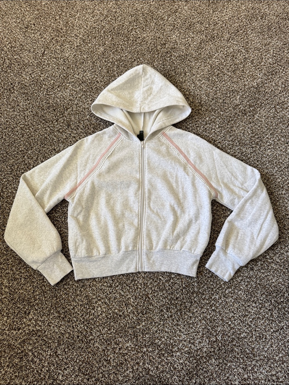 Women’s Wild Fable Light Gray Hoodie with Pink Stitching